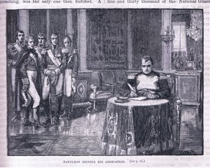 Napoleon signing his abdication